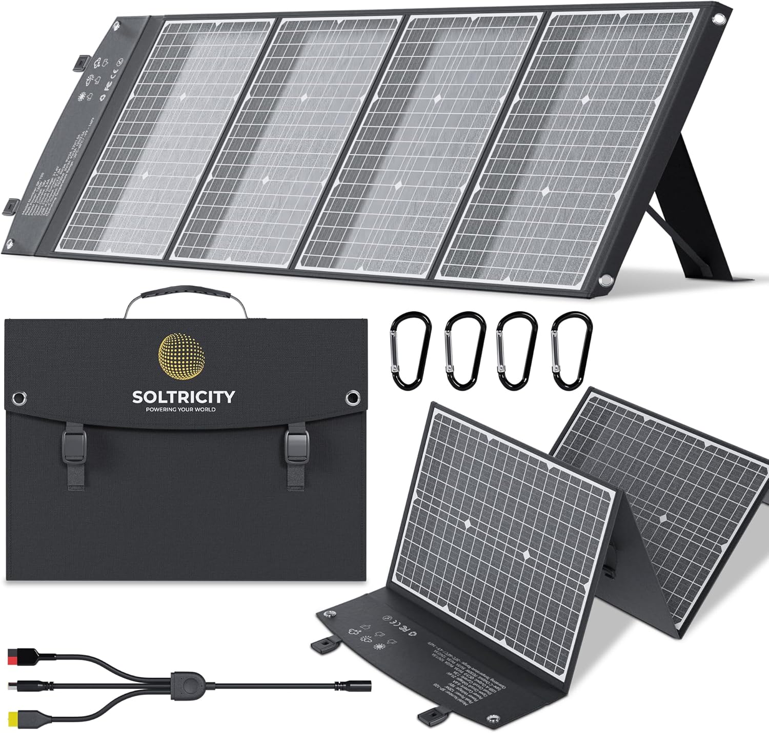 Soltricity 120W Portable Solar Panel – Best Folding Solar Panel for Camping, RV & Backup Power