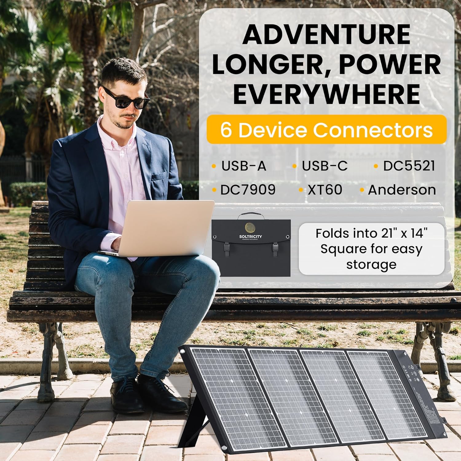 Soltricity 120W Portable Solar Panel – Best Folding Solar Panel for Camping, RV & Backup Power